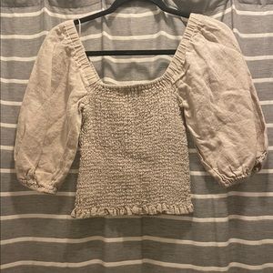 525 America scrunch sleeve fitted top